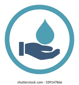 Donate Blood vector icon. Style is bicolor flat rounded symbol, cyan and blue colors, rounded angles, white background.