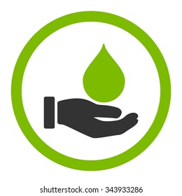 Donate Blood vector icon. Style is bicolor flat rounded symbol, eco green and gray colors, rounded angles, white background.