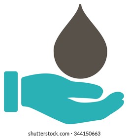 Donate Blood vector icon. Style is bicolor flat symbol, grey and cyan colors, rounded angles, white background.