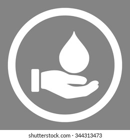Donate Blood vector icon. Style is flat rounded symbol, white color, rounded angles, gray background.
