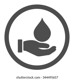 Donate Blood vector icon. Style is flat rounded symbol, gray color, rounded angles, white background.