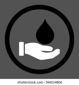 Donate Blood vector icon. Style is bicolor flat rounded symbol, black and white colors, rounded angles, gray background.