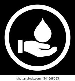 Donate Blood vector icon. Style is flat rounded symbol, white color, rounded angles, black background.