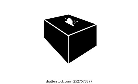 Donate box , black isolated silhouette