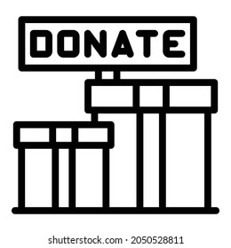 Donate boxes icon. Outline donate boxes vector icon for web design isolated on white background