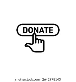Donate button icon outline set sign