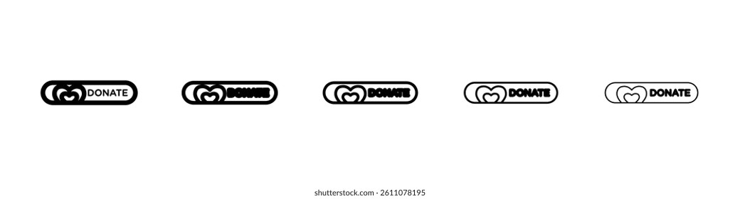 Donate button icon Symbol mark in Outline style