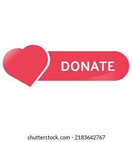 Donate button with love red color