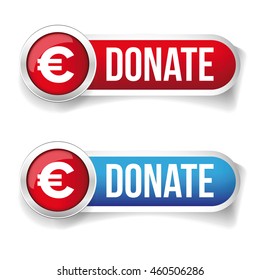 Donate button set with Euro sign