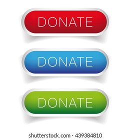 Donate button vector set