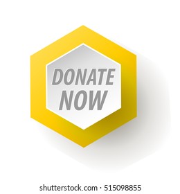 Donate button. Web button for charity. icons donation gift charity, money giving. Modern UI button isolated on white background.