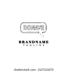 donar la plantilla de logotipo de dibujos animados diseño de icono negro gráfico de vector aislado