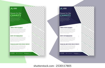 Donate for charity flyer, brochure for help people in crisis, home, food, education, professional simple clean flyer design template.