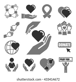 donate, charity icon set