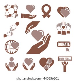 donate, charity icon set