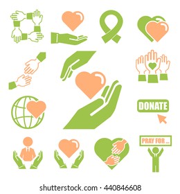 donate, charity icon set