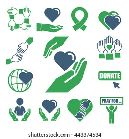 donate, charity icon set