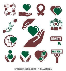 donate, charity icon set