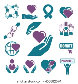 donate, charity icon set
