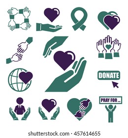 donate, charity icon set