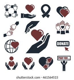 donate, charity icon set