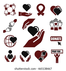 donate, charity icon set