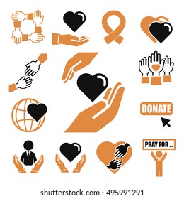 donate, charity icon set