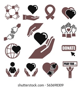 donate, charity icon set