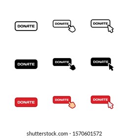 Donate Click Icon : Charity Theme, Humanity Theme, Technology Theme, Infographics and Other Graphic Related Assets.