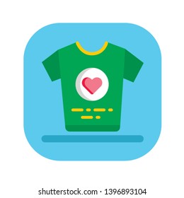 Donate clothes flat color icon. Helping poor and needy people concept. Philanthropy vector pictogram. Charity and Volunteering symbol. Button for web page, mobile app, promo. UI/UX/GUI design element.
