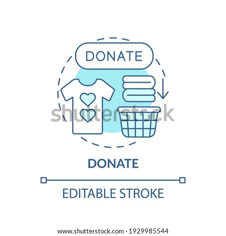 Donate concept icon. Helping person in need idea thin line illustration. Donating for people who want. Charitable organization. Vector isolated outline RGB color drawing. Editable stroke