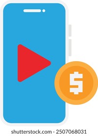Donate Digital Money Icon Vector Flat Illustration