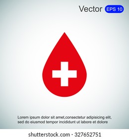 Donate drop blood  sign with cross