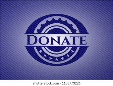 Donate emblem with denim texture