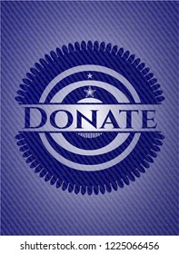 Donate emblem with jean texture