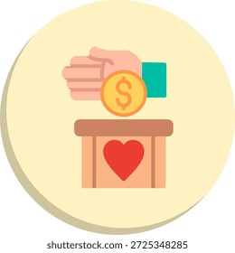 Ícone de Estilo Doar Círculo Plano
