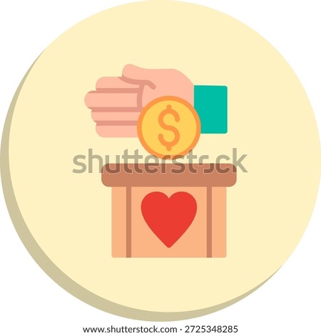 Donate Flat Circle Style Icon