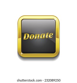 Donate Gold Vector Icon Button