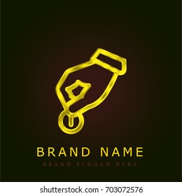 Donate golden metallic logo