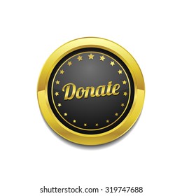 Donate Golden Vector Icon Button