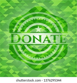 Donate green mosaic emblem