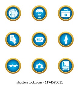 Donate help icons set. Flat set of 9 donate help vector icons for web isolated on white background