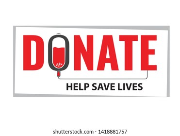 Donate Help Save Lives poster template for medical relief and humanitarian aid. Editable Clip Art.