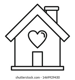 Donate home icon. Outline donate home vector icon for web design isolated on white background