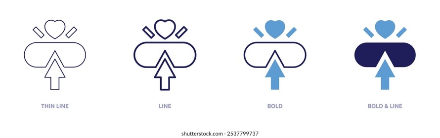 Donate icon in 4 different styles. Thin Line, Line, Bold, and Bold Line. Duotone style. Editable stroke.