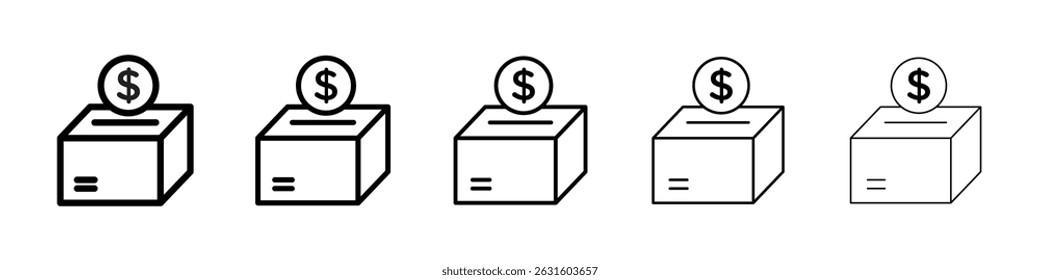 Ícone de doação em preto. Ilustração vetorial para design gráfico