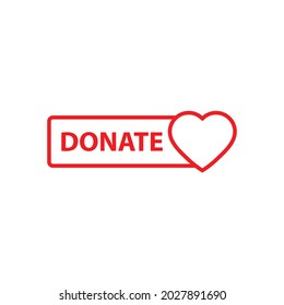 Donate Icon Button Vector. Help, Aid Sign