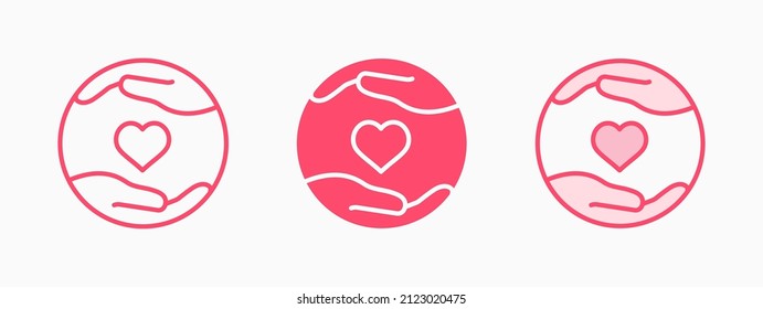 Donate Icon. Charity, Volunteer, Nonprofit Logo Template. Vector Illustration.