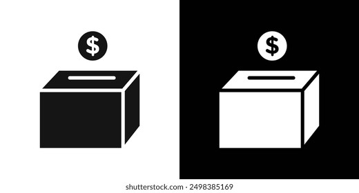 Conjunto de símbolos de línea plana de icono de donación.