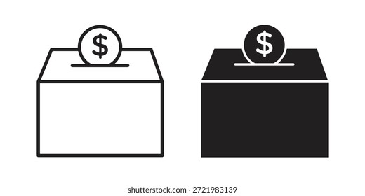 Icono de donar icono plano simple. Versión Liner - Vector de stock.